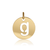 ITI NYC Lowercase Cut Out Disc in Sterling Silver (16mm) (100% Polished with Bail)