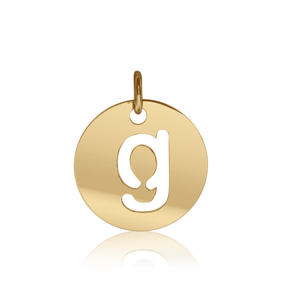 ITI NYC Lowercase Cut Out Disc in Sterling Silver (16mm) (100% Polished with Bail)