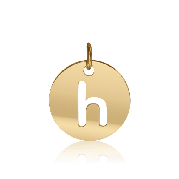 ITI NYC Lowercase Cut Out Disc in Sterling Silver (16mm) (100% Polished with Bail)
