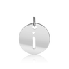 ITI NYC Lowercase Cut Out Disc in Sterling Silver (16mm) (100% Polished with Bail)