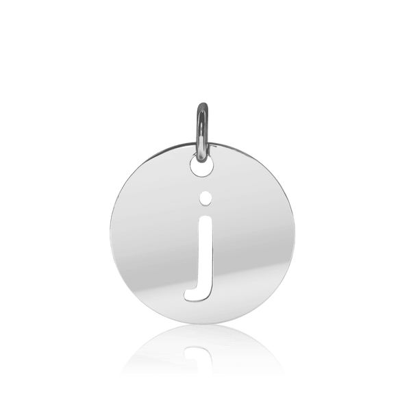 ITI NYC Lowercase Cut Out Disc in Sterling Silver (16mm) (100% Polished with Bail)