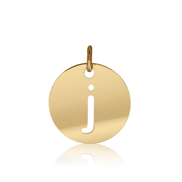 ITI NYC Lowercase Cut Out Disc in Sterling Silver (16mm) (100% Polished with Bail)