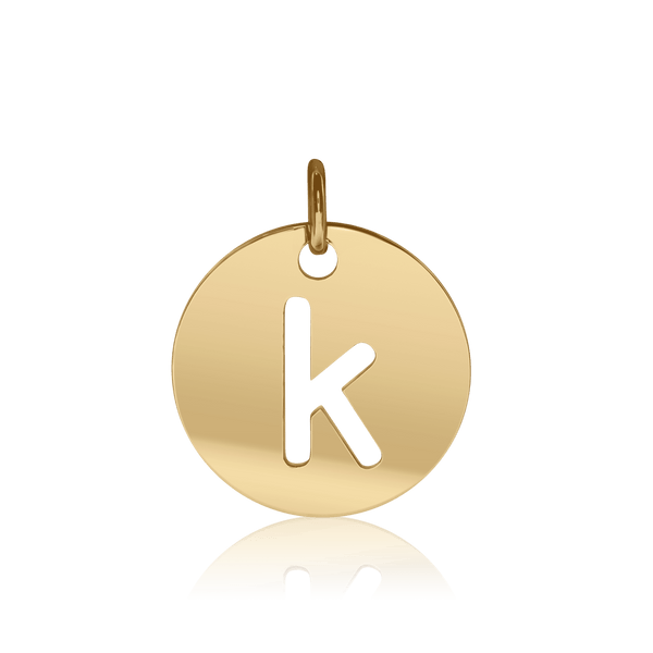 ITI NYC Lowercase Cut Out Disc in Sterling Silver (16mm) (100% Polished with Bail)