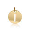 ITI NYC Lowercase Cut Out Disc in Sterling Silver (16mm) (100% Polished with Bail)