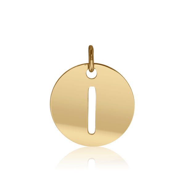 ITI NYC Lowercase Cut Out Disc in Sterling Silver (16mm) (100% Polished with Bail)
