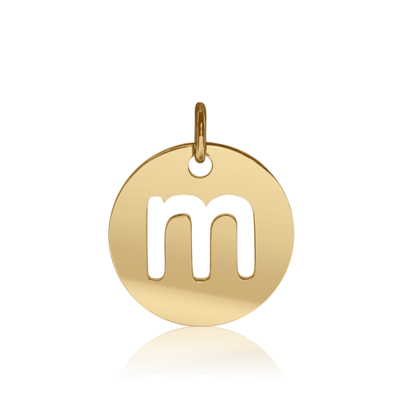 ITI NYC Lowercase Cut Out Disc in Sterling Silver (16mm) (100% Polished with Bail)