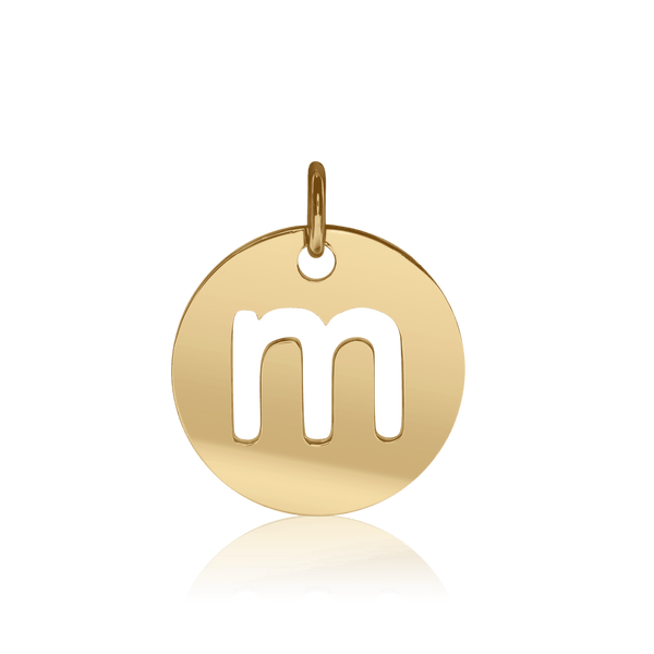 ITI NYC Lowercase Cut Out Disc in Sterling Silver (16mm) (100% Polished with Bail)
