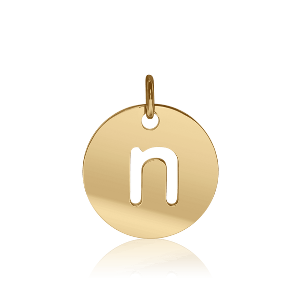 ITI NYC Lowercase Cut Out Disc in Sterling Silver (16mm) (100% Polished with Bail)