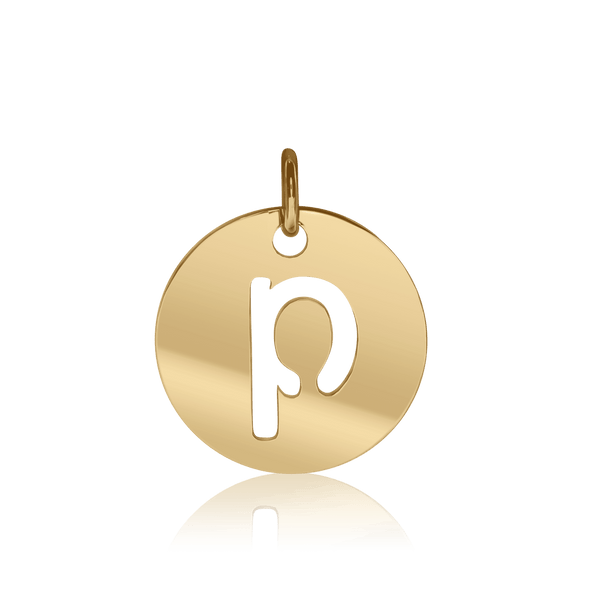 ITI NYC Lowercase Cut Out Disc in Sterling Silver (16mm) (100% Polished with Bail)