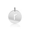ITI NYC Lowercase Cut Out Disc in Sterling Silver (16mm) (100% Polished with Bail)