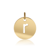 ITI NYC Lowercase Cut Out Disc in Sterling Silver (16mm) (100% Polished with Bail)