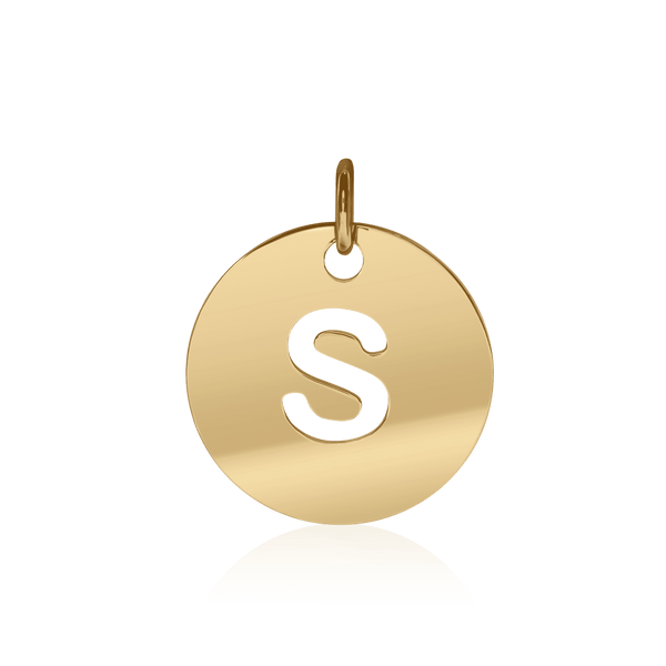 ITI NYC Lowercase Cut Out Disc in Sterling Silver (16mm) (100% Polished with Bail)