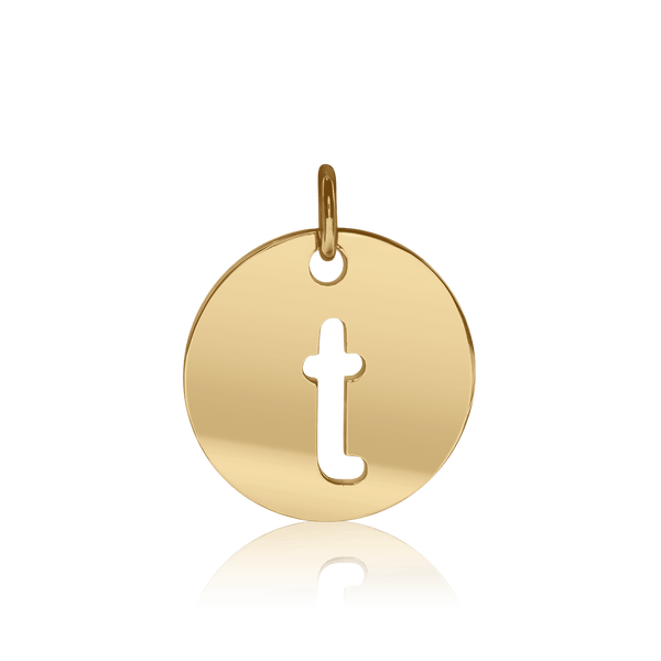 ITI NYC Lowercase Cut Out Disc in Sterling Silver (16mm) (100% Polished with Bail)