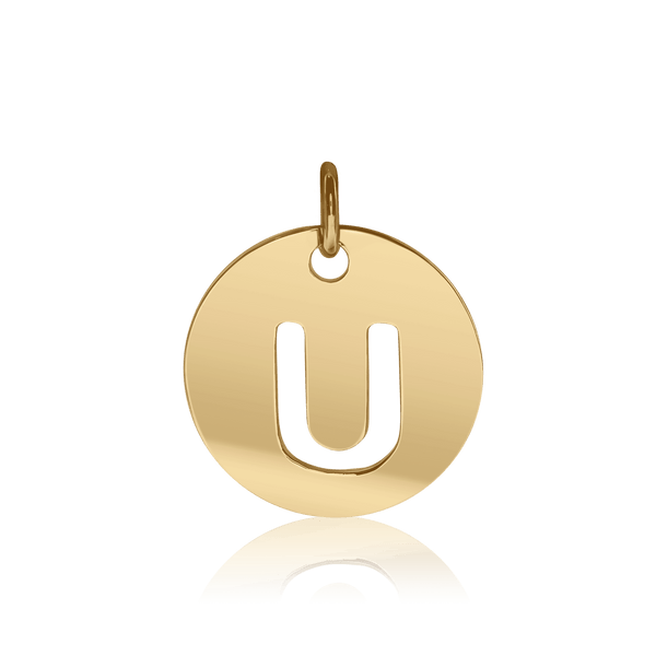 ITI NYC Lowercase Cut Out Disc in Sterling Silver (16mm) (100% Polished with Bail)