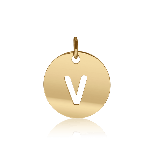 ITI NYC Lowercase Cut Out Disc in Sterling Silver (16mm) (100% Polished with Bail)