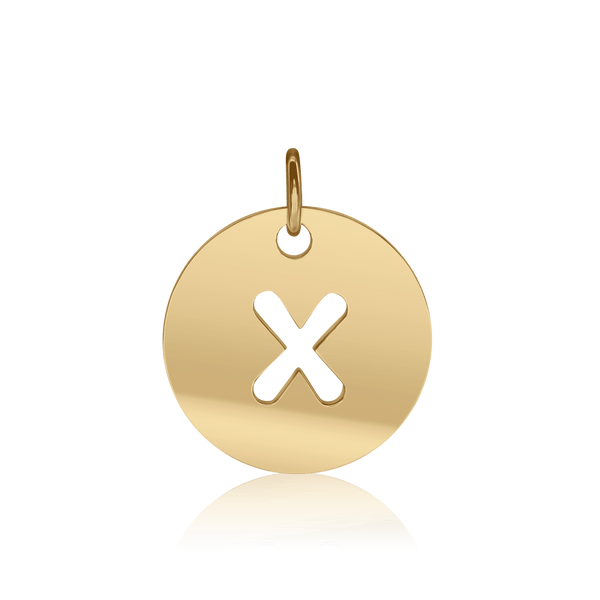 ITI NYC Lowercase Cut Out Disc in Sterling Silver (16mm) (100% Polished with Bail)