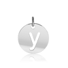 ITI NYC Lowercase Cut Out Disc in Sterling Silver (16mm) (100% Polished with Bail)