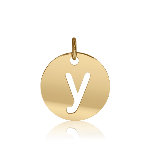 ITI NYC Lowercase Cut Out Disc in Sterling Silver (16mm) (100% Polished with Bail)