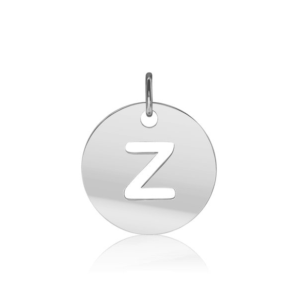 ITI NYC Lowercase Cut Out Disc in Sterling Silver (16mm) (100% Polished with Bail)