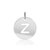 ITI NYC Lowercase Cut Out Disc in Sterling Silver (16mm) (100% Polished with Bail)