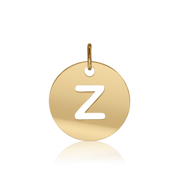 ITI NYC Lowercase Cut Out Disc in Sterling Silver (16mm) (100% Polished with Bail)