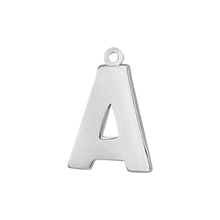 Block Initial Pendant with 1 Ring in Sterling Silver (20.00 mm)