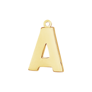 Block Initial Pendant with 1 Ring in 14K Gold (20.00 mm)