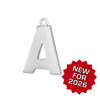Block Initial Pendant with 1 Ring in Sterling Silver (20.00 mm)