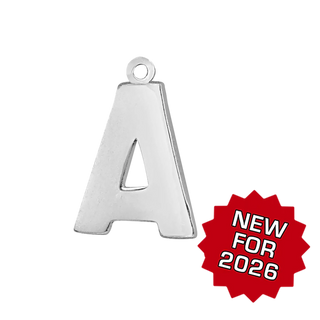 Block Initial Pendant with 1 Ring in Sterling Silver (20.00 mm)