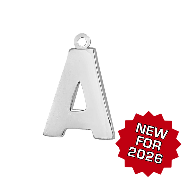 Block Initial Pendant with 1 Ring in Sterling Silver (20.00 mm)