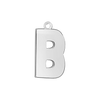 Block Initial Pendant with 1 Ring in Sterling Silver (20.00 mm)