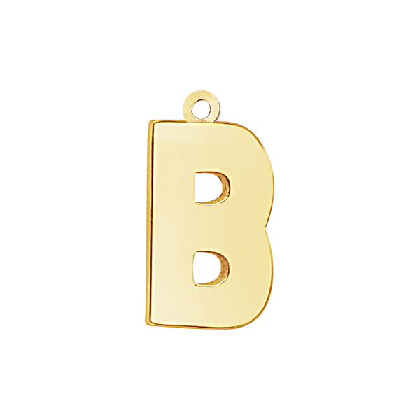 Block Initial Pendant with 1 Ring in 14K Gold (20.00 mm)