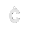 Block Initial Pendant with 1 Ring in Sterling Silver (20.00 mm)