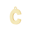 Block Initial Pendant with 1 Ring in 14K Gold (20.00 mm)