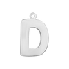 Block Initial Pendant with 1 Ring in Sterling Silver (20.00 mm)