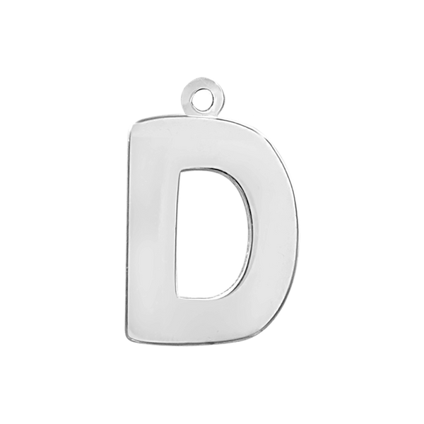 Block Initial Pendant with 1 Ring in Sterling Silver (20.00 mm)