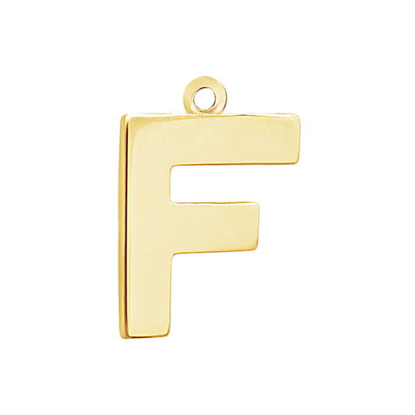 Block Initial Pendant with 1 Ring in 14K Gold (20.00 mm)