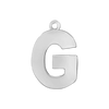 Block Initial Pendant with 1 Ring in Sterling Silver (20.00 mm)