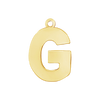 Block Initial Pendant with 1 Ring in 14K Gold (20.00 mm)