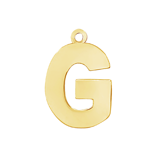 Block Initial Pendant with 1 Ring in 14K Gold (20.00 mm)