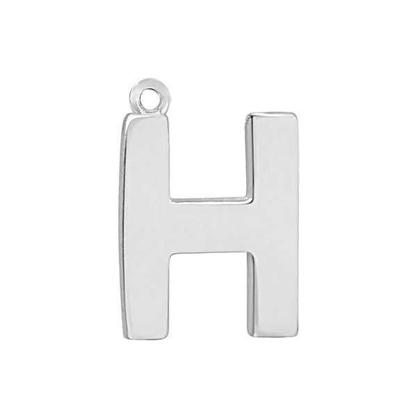 Block Initial Pendant with 1 Ring in Sterling Silver (20.00 mm)