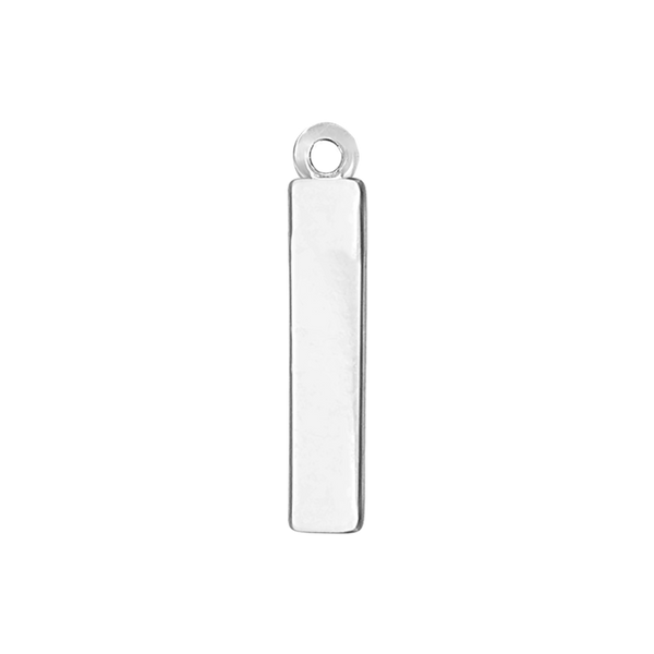 Block Initial Pendant with 1 Ring in Sterling Silver (20.00 mm)