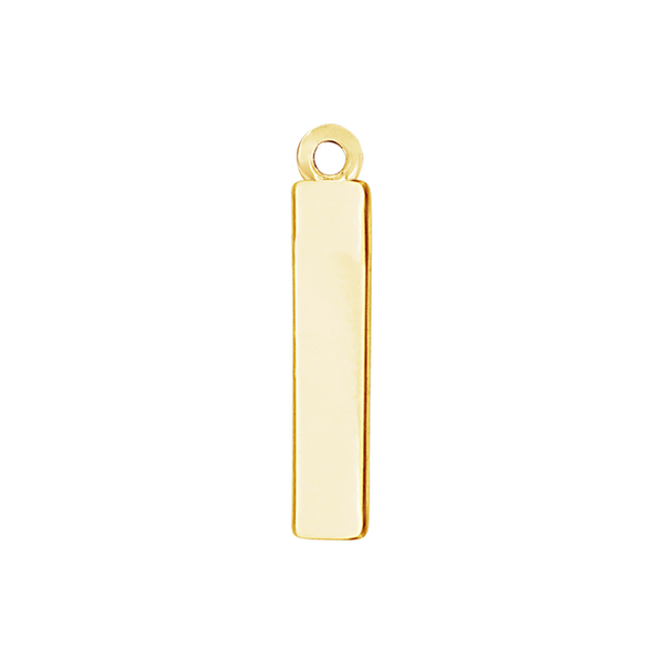 Block Initial Pendant with 1 Ring in 14K Gold (20.00 mm)