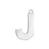 Block Initial Pendant with 1 Ring in Sterling Silver (20.00 mm)