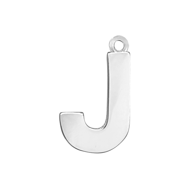 Block Initial Pendant with 1 Ring in Sterling Silver (20.00 mm)