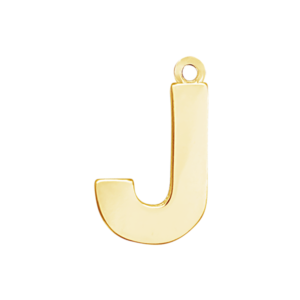 Block Initial Pendant with 1 Ring in 14K Gold (20.00 mm)