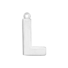 Block Initial Pendant with 1 Ring in Sterling Silver (20.00 mm)