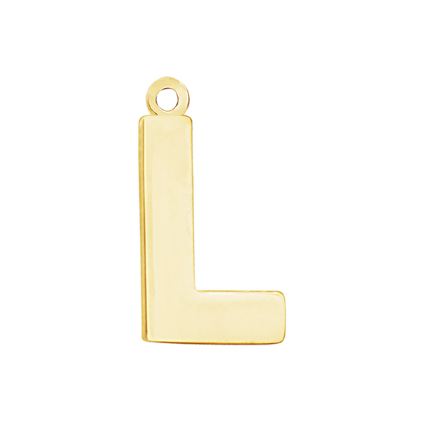 Block Initial Pendant with 1 Ring in 14K Gold (20.00 mm)