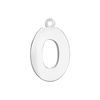 Block Initial Pendant with 1 Ring in Sterling Silver (20.00 mm)