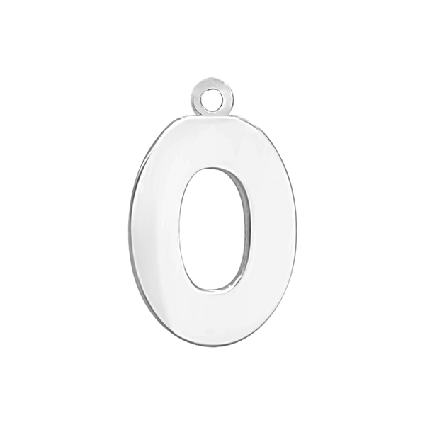Block Initial Pendant with 1 Ring in Sterling Silver (20.00 mm)